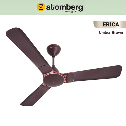 Erica BLDC Ceiling Fan – Midnight Black, Aegean Blue & Umber Brown | Stylish & Energy-Saving