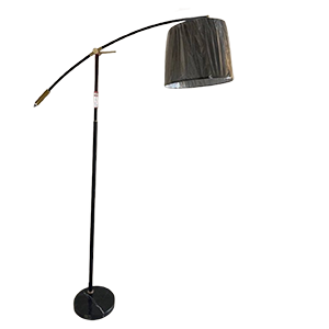 Elegant Arc Floor Lamp – F3058 | Adjustable Black Metal & Cloth Design