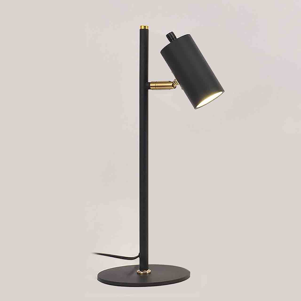 Sleek Black LED Table Lamp T7731 – Adjustable Metal & Cloth Design, 250x500mm – Perfect for Workspaces & Reading